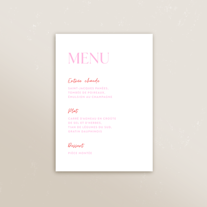 Menu rectangle 10,5 x 14,8cm