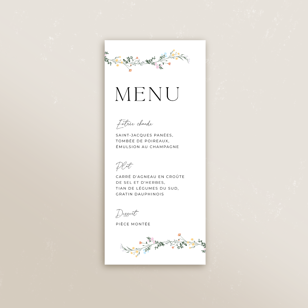 Menu rectangle 9,9 x 21 cm
