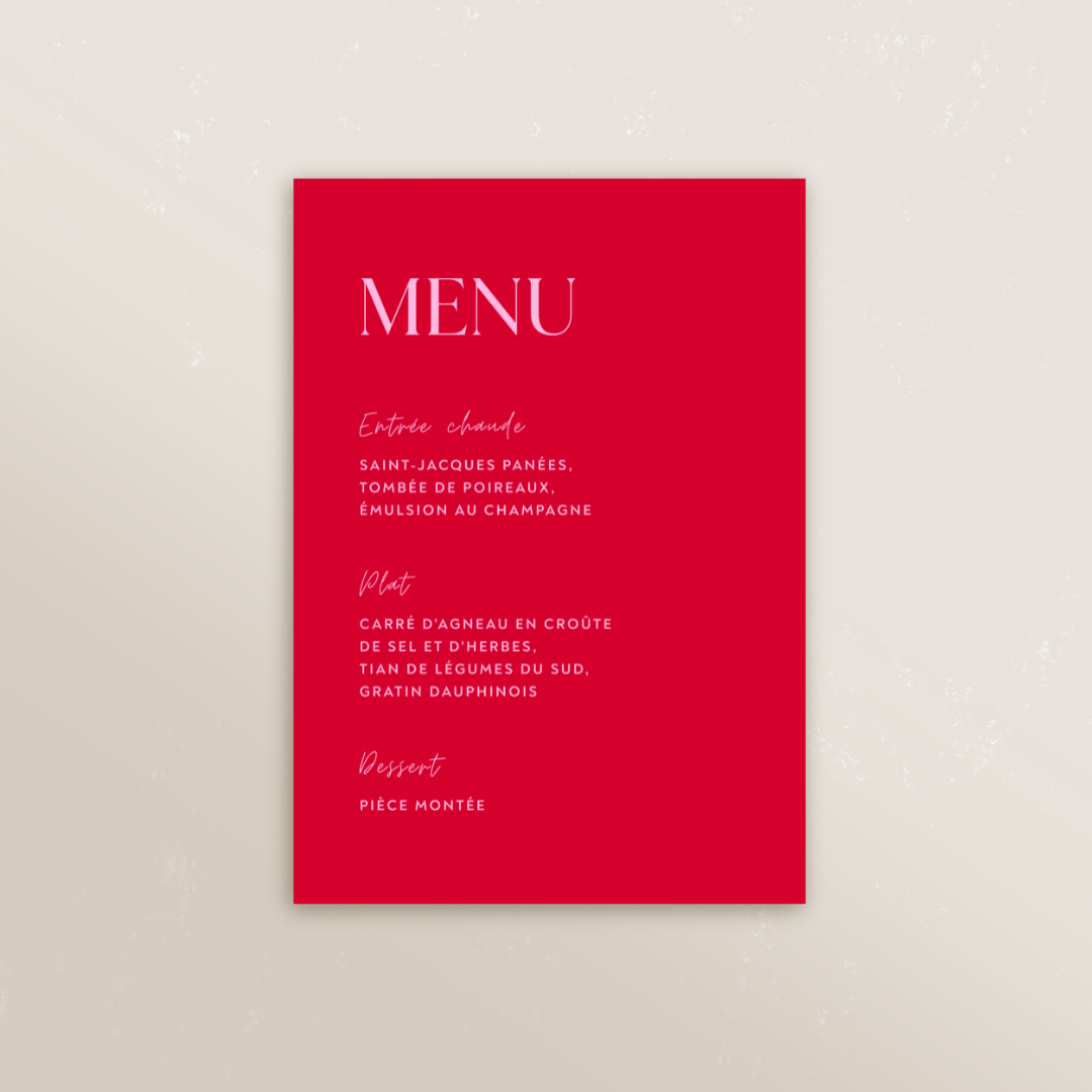 Menu rectangle 10,5 x 14,8cm