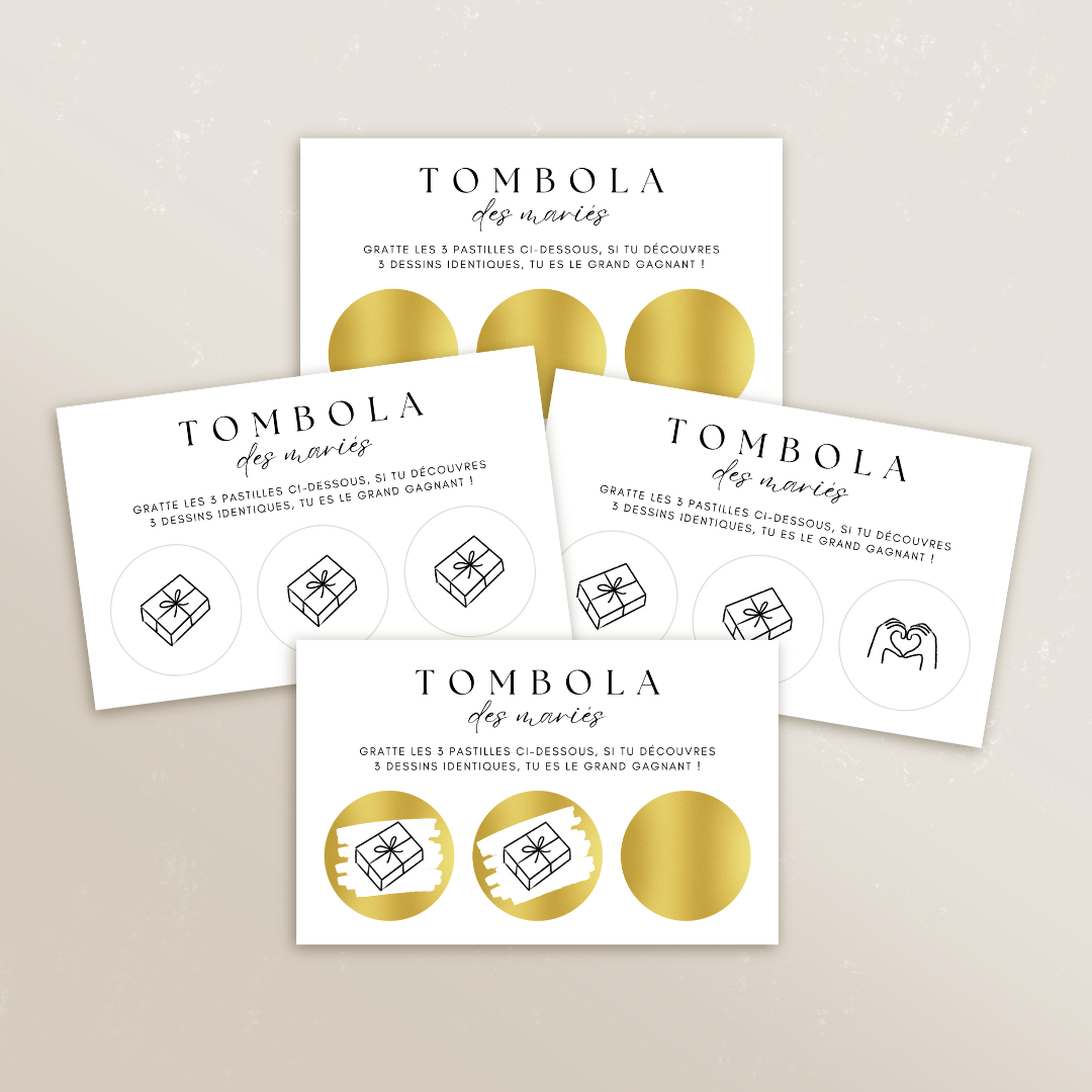 Jeu de tombola mariage (Lot de 10)