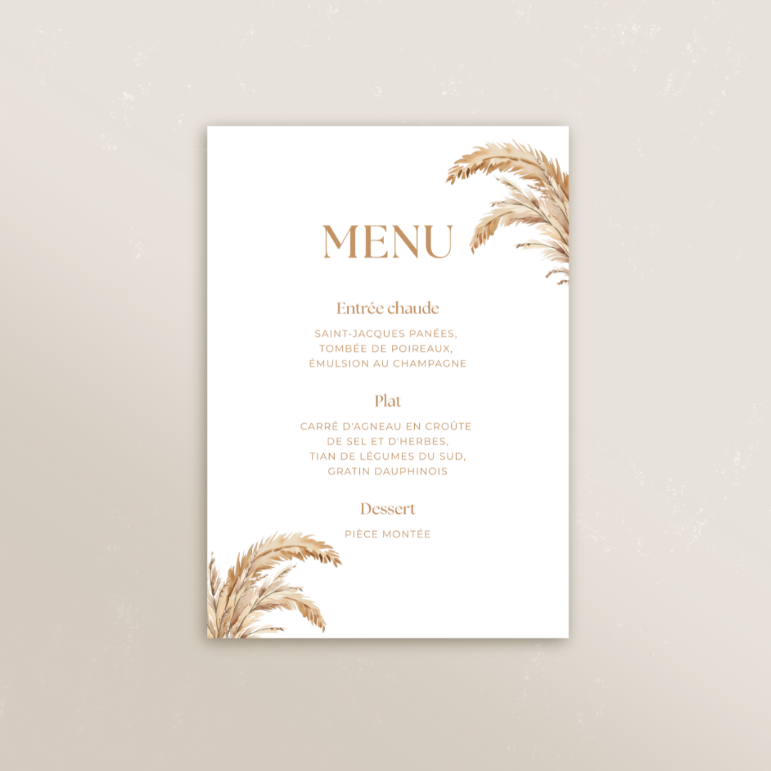Menu rectangle 10,5 x 14,8cm