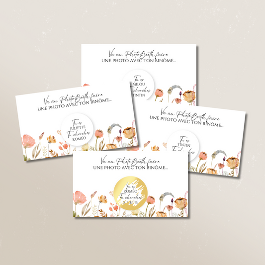 Jeu des binômes PhotoBooth (Lot de 10)