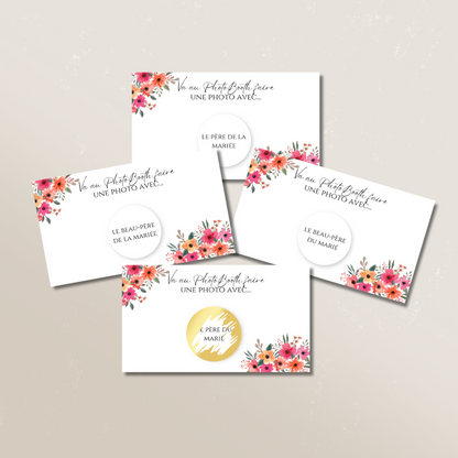 Jeu PhotoBooth caractéristiques / prénoms (Lot de 10)