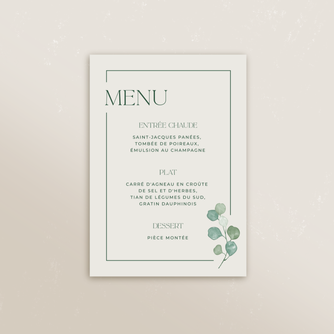 Menu rectangle 10,5 x 14,8cm
