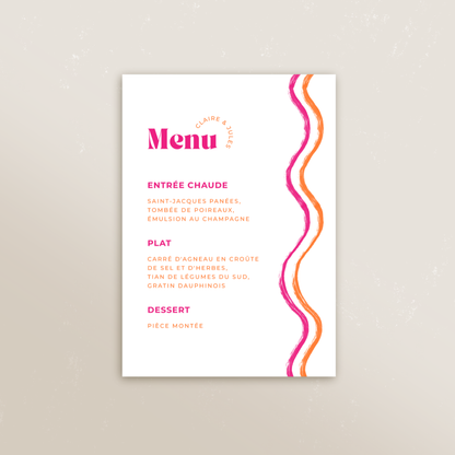 Menu rectangle 10,5 x 14,8cm