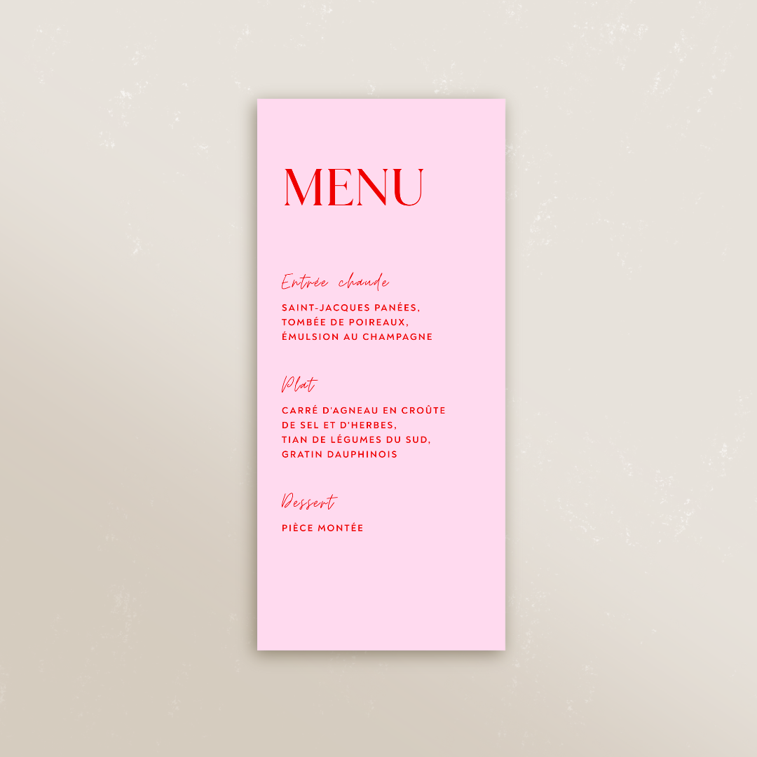 Menu rectangle 9,9 x 21 cm