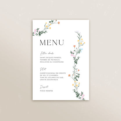 Menu rectangle 10,5 x 14,8cm