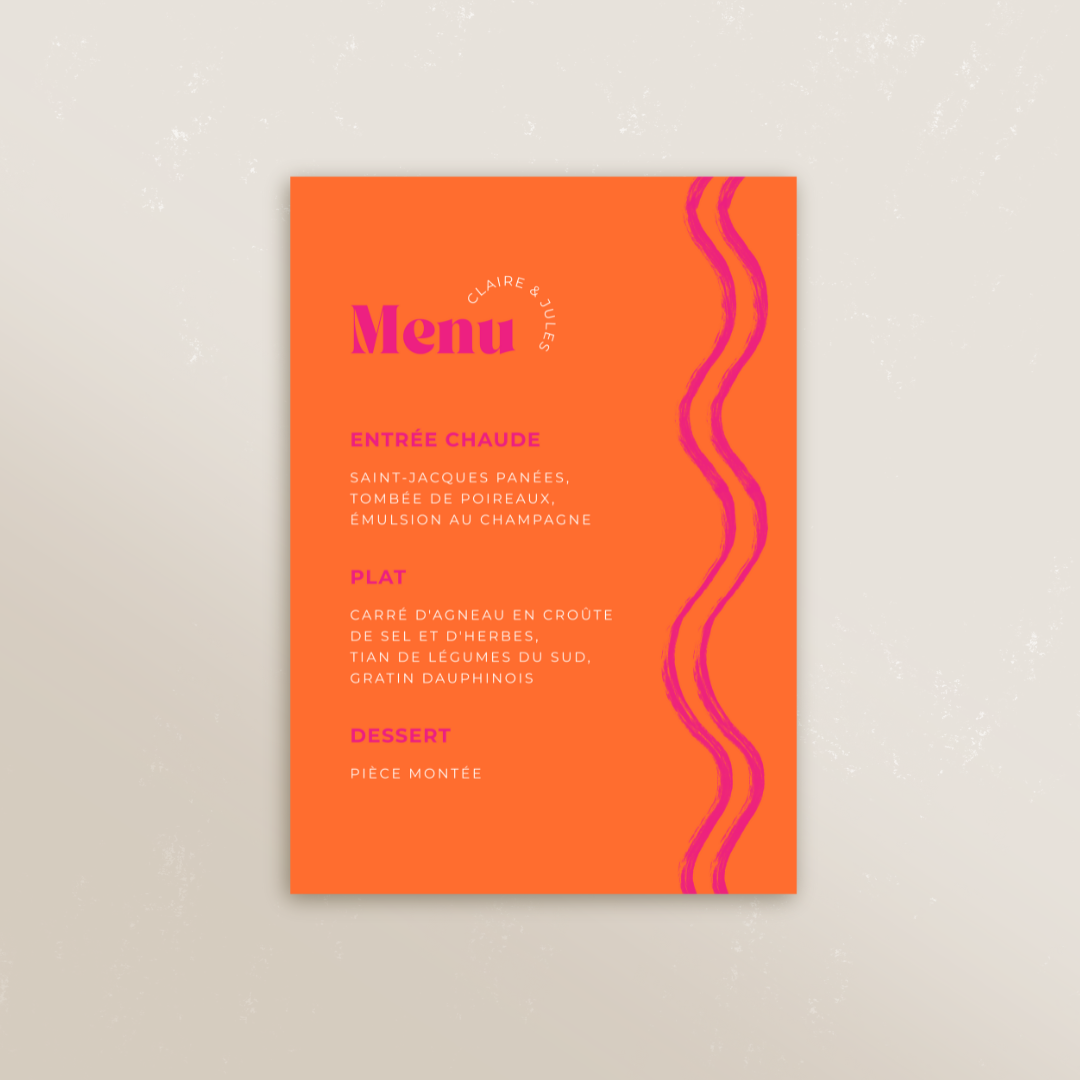 Menu rectangle 10,5 x 14,8cm
