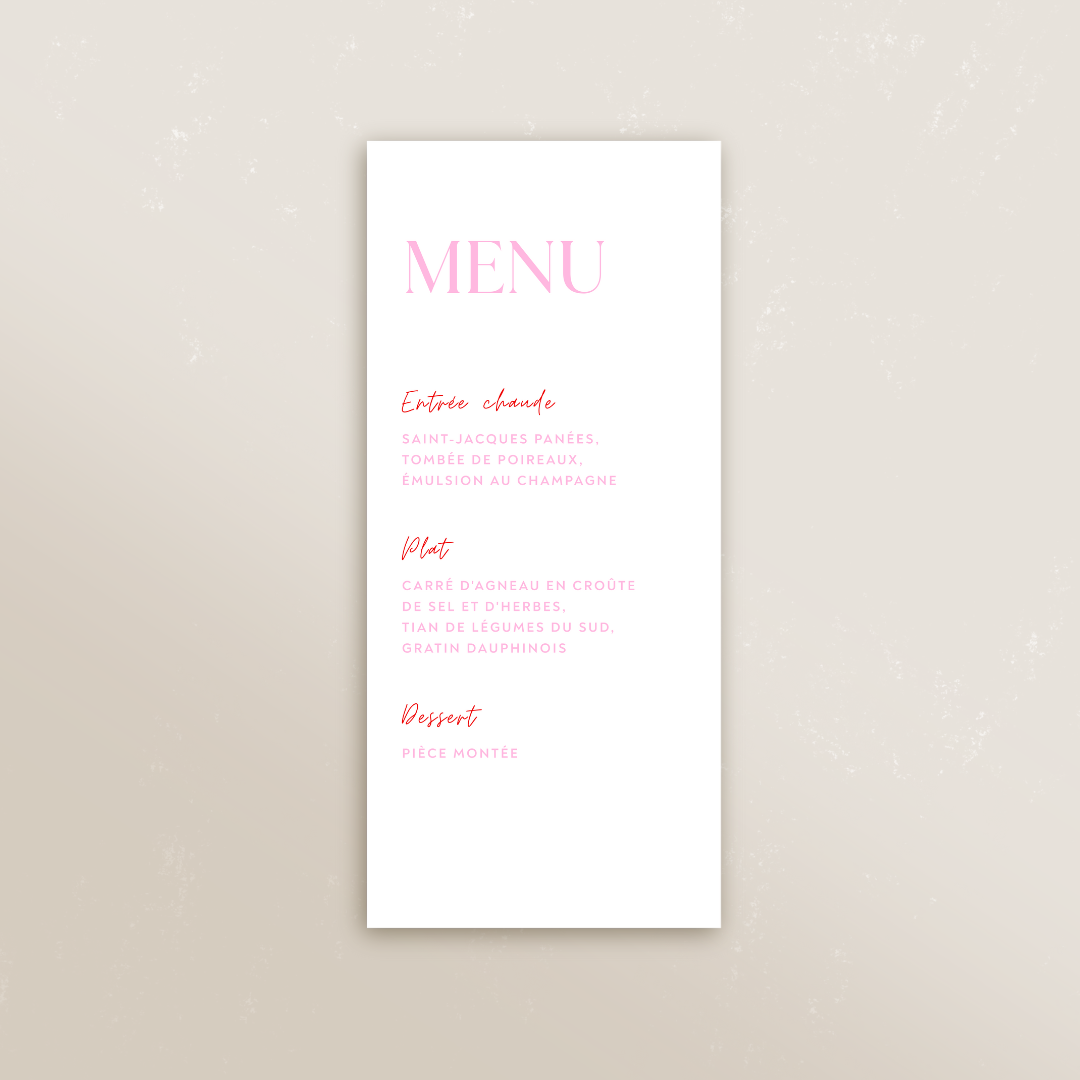 Menu rectangle 9,9 x 21 cm