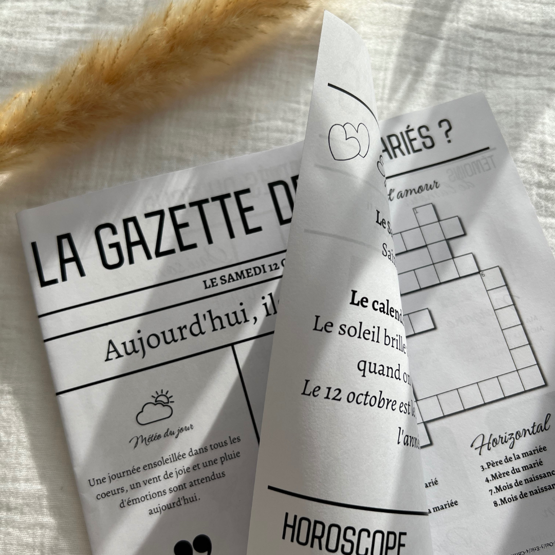 Impressions gazettes 4 pages